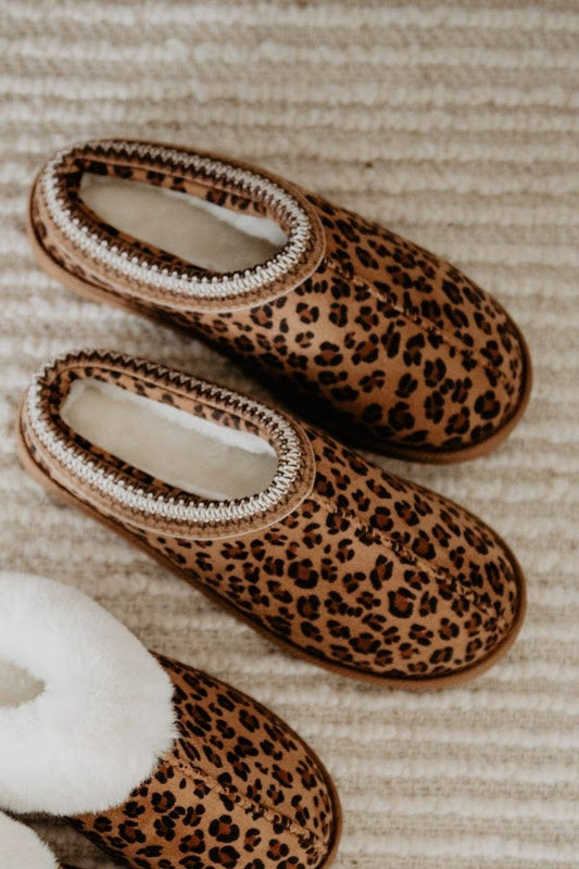 Leopard Print Embroidered Cute Slippers: Leopard / M/L