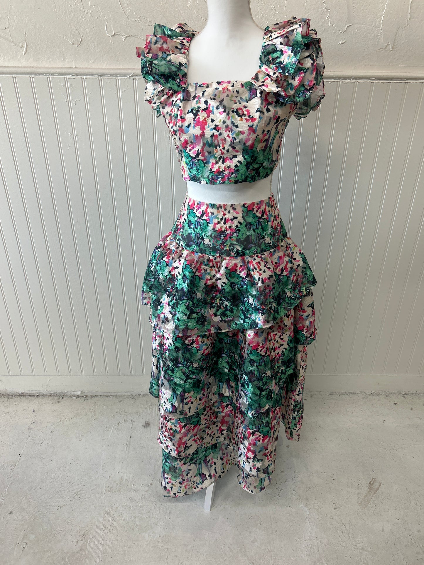 Two Piece Floral/Confetti Dress