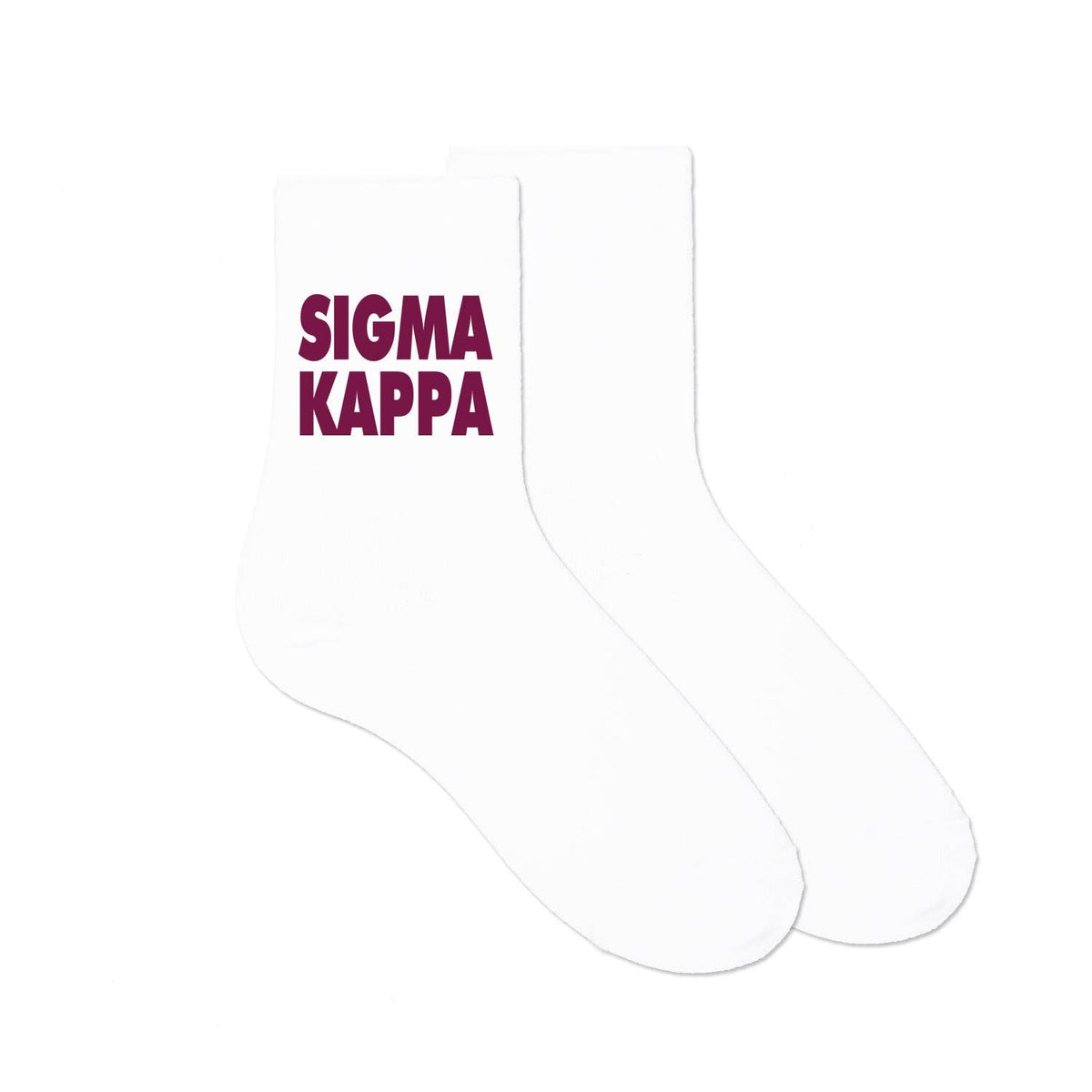 Cotton Crew Socks Printed in Sorority Name and Color