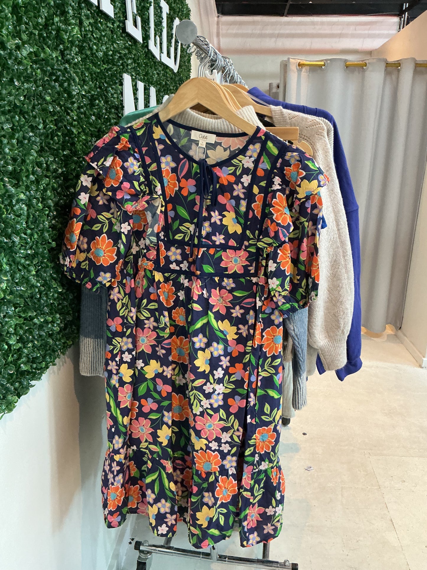 Navy Floral Dress