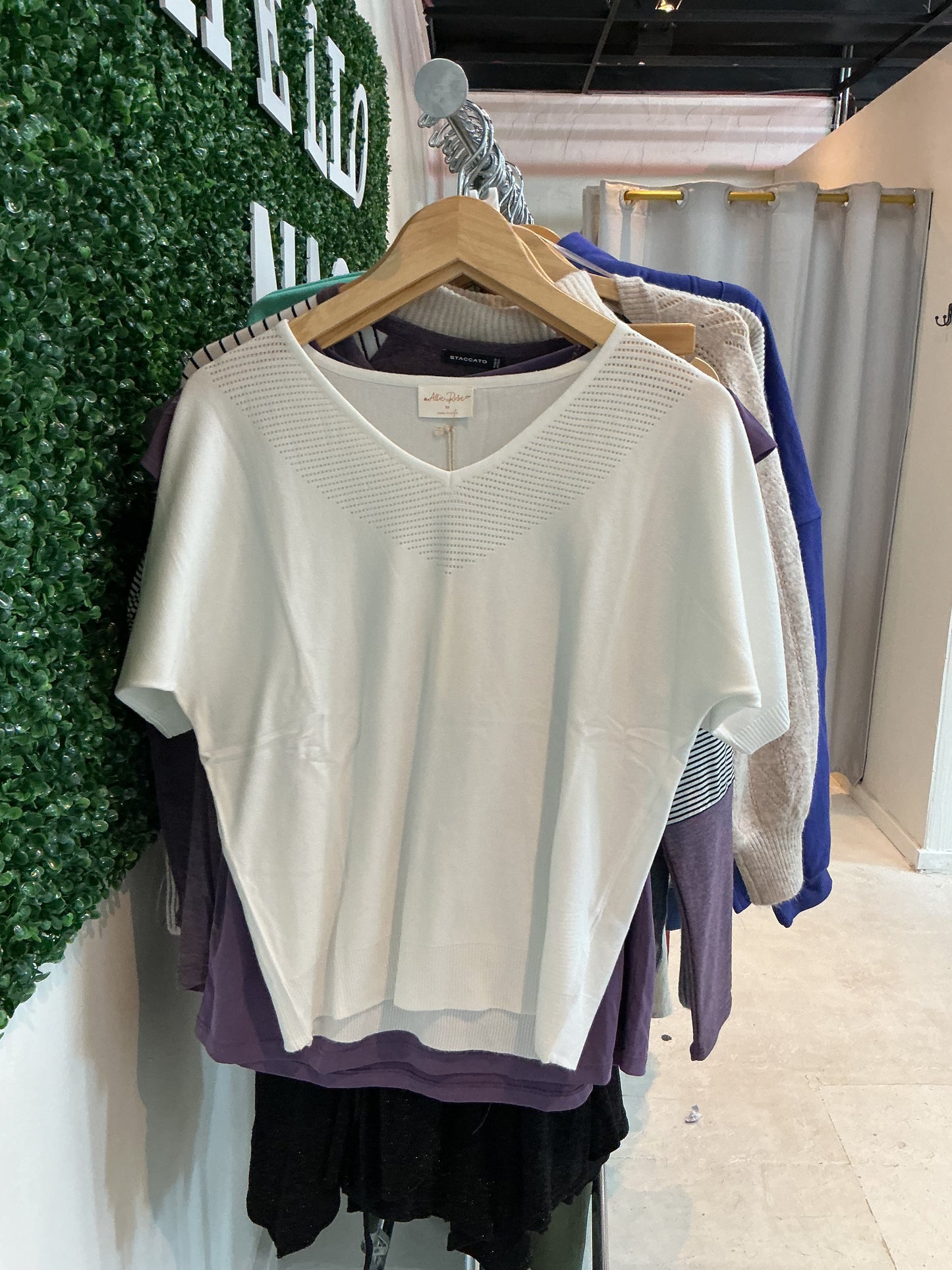 White sweater top