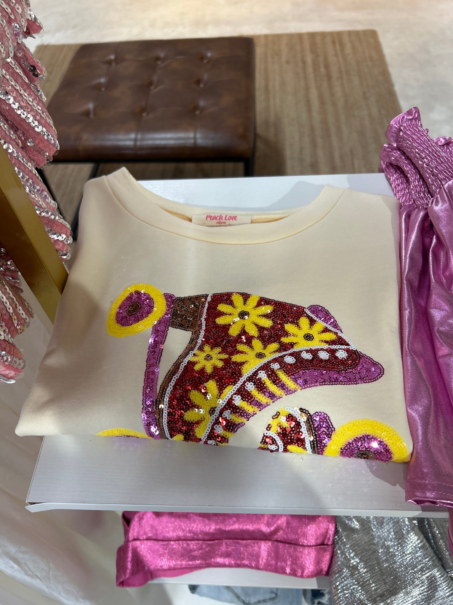 Sequin roller skate shirt