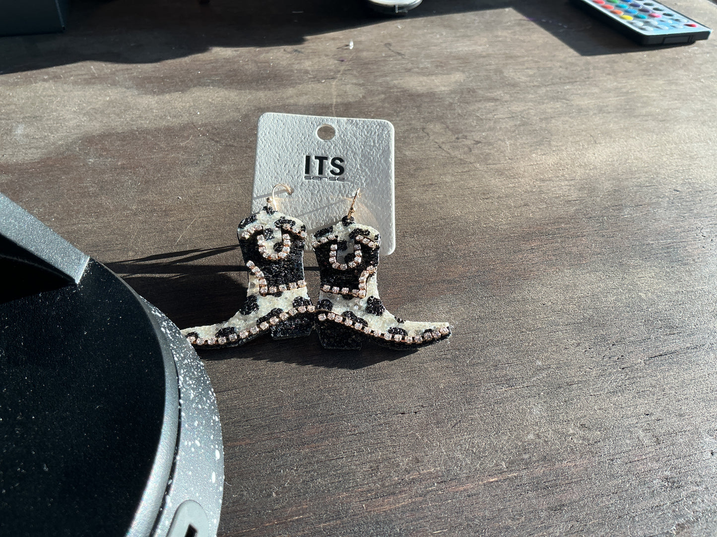 Cowboy boot earrings