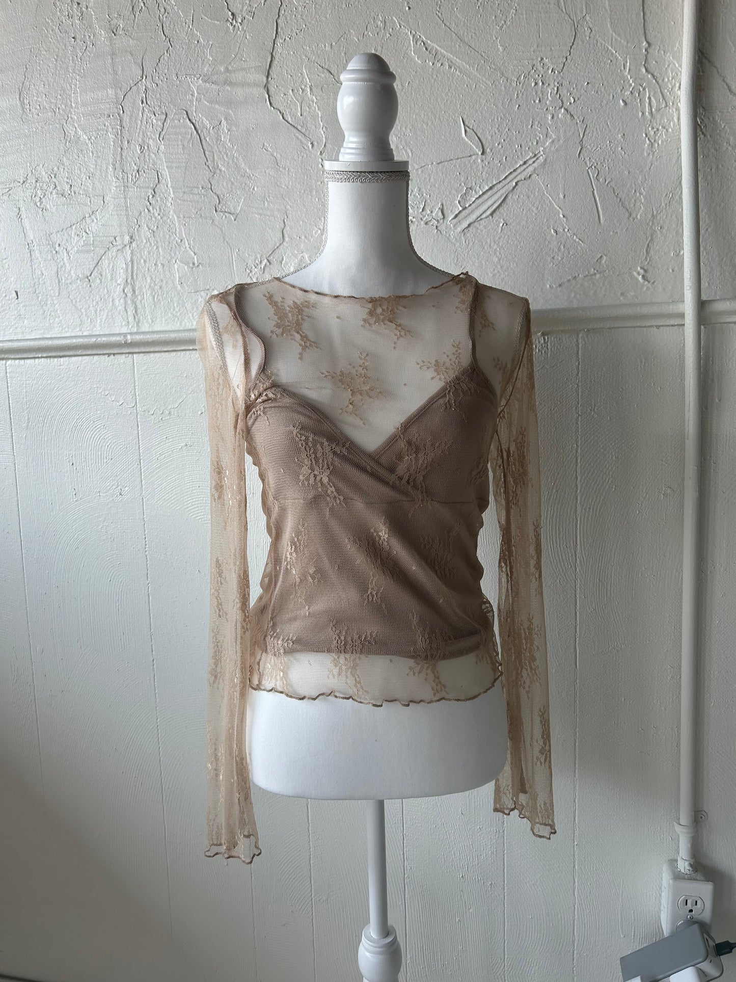 Apricot lace blouse