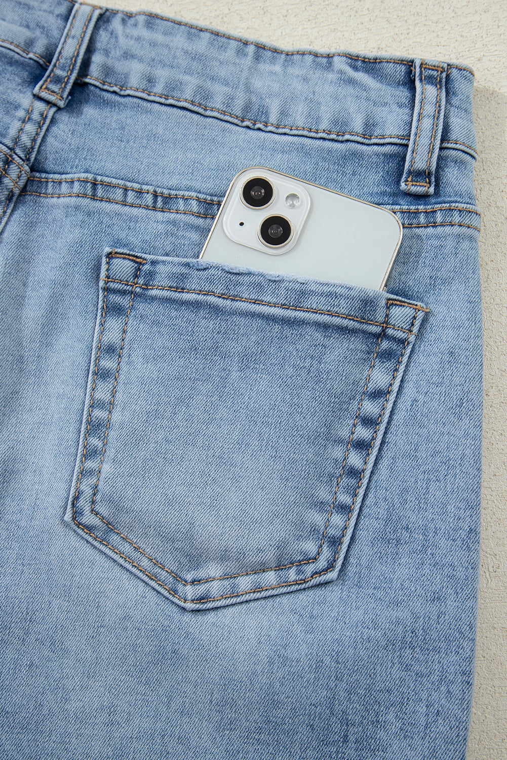 Slit Leg High Rise Drawstring Casual Jeans