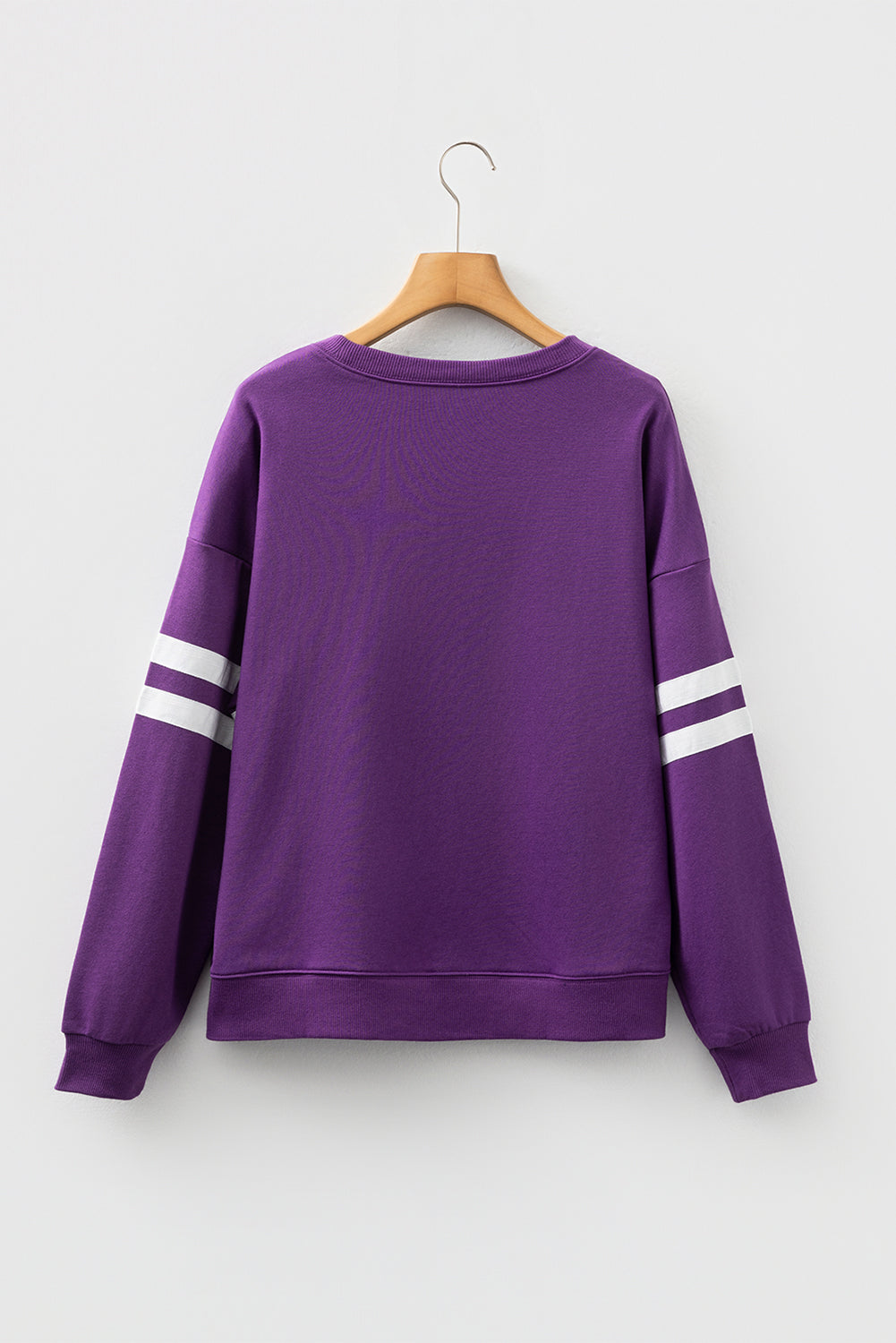 Dark Grey Varsity Striped Detail Drop Shoulder Oversized Sweatshirt