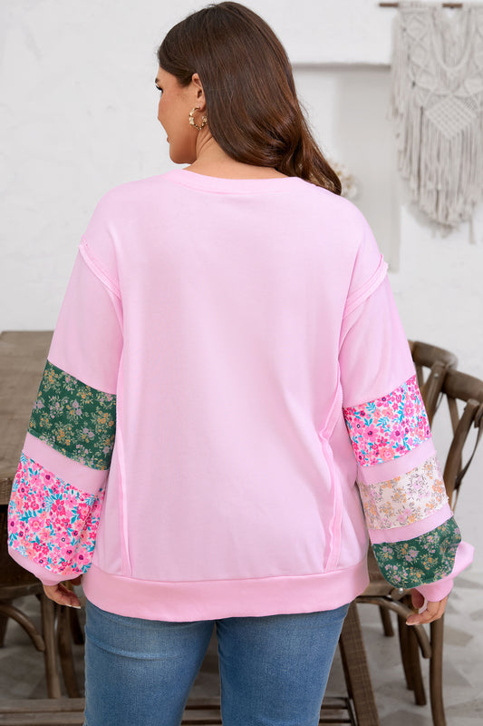 Garden Party Pink Sweatshirt (Plus Size)