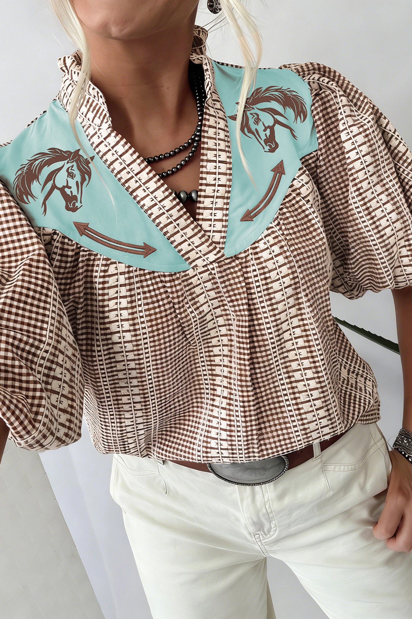 Western Belle Gingham Blouse