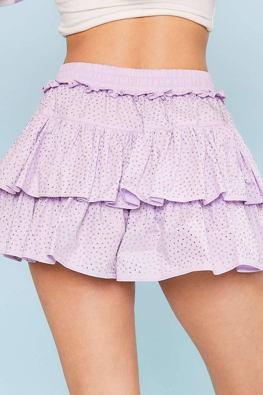 Layered Ruffle Skort: VERY PERI / L