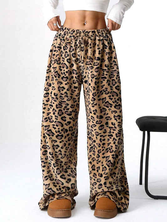 Leopard print or Teddy Bear fleece lounge pants