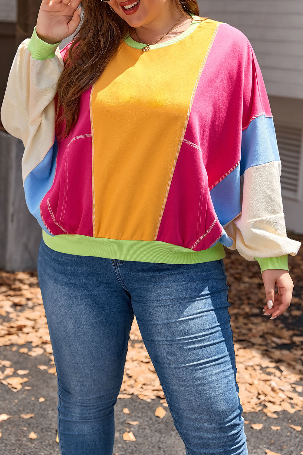 Rainbow Sherbet Oversized Top (Plus Size)