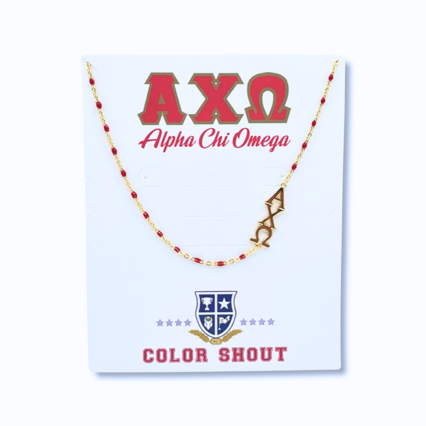 The Sorority Necklace: Side Set Greek letters
