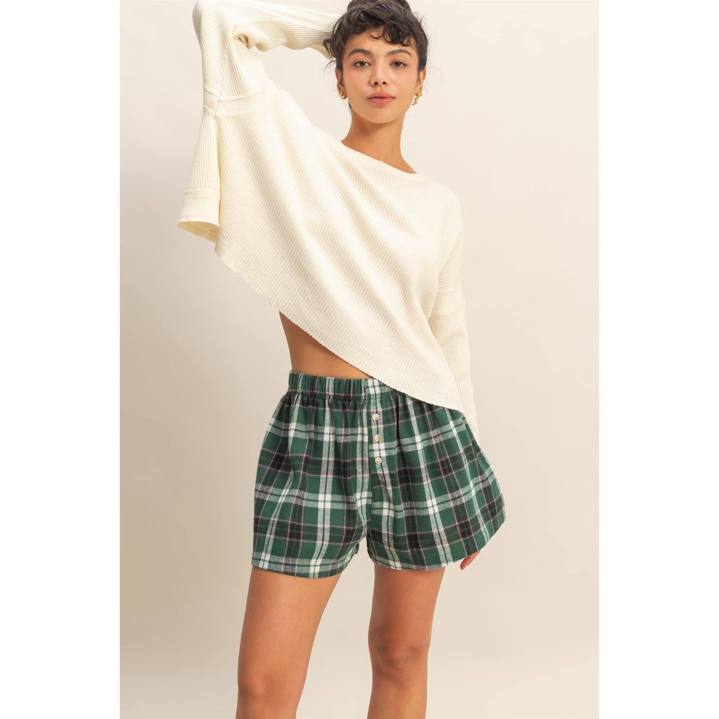Button-Front Flannel Boxer Shorts