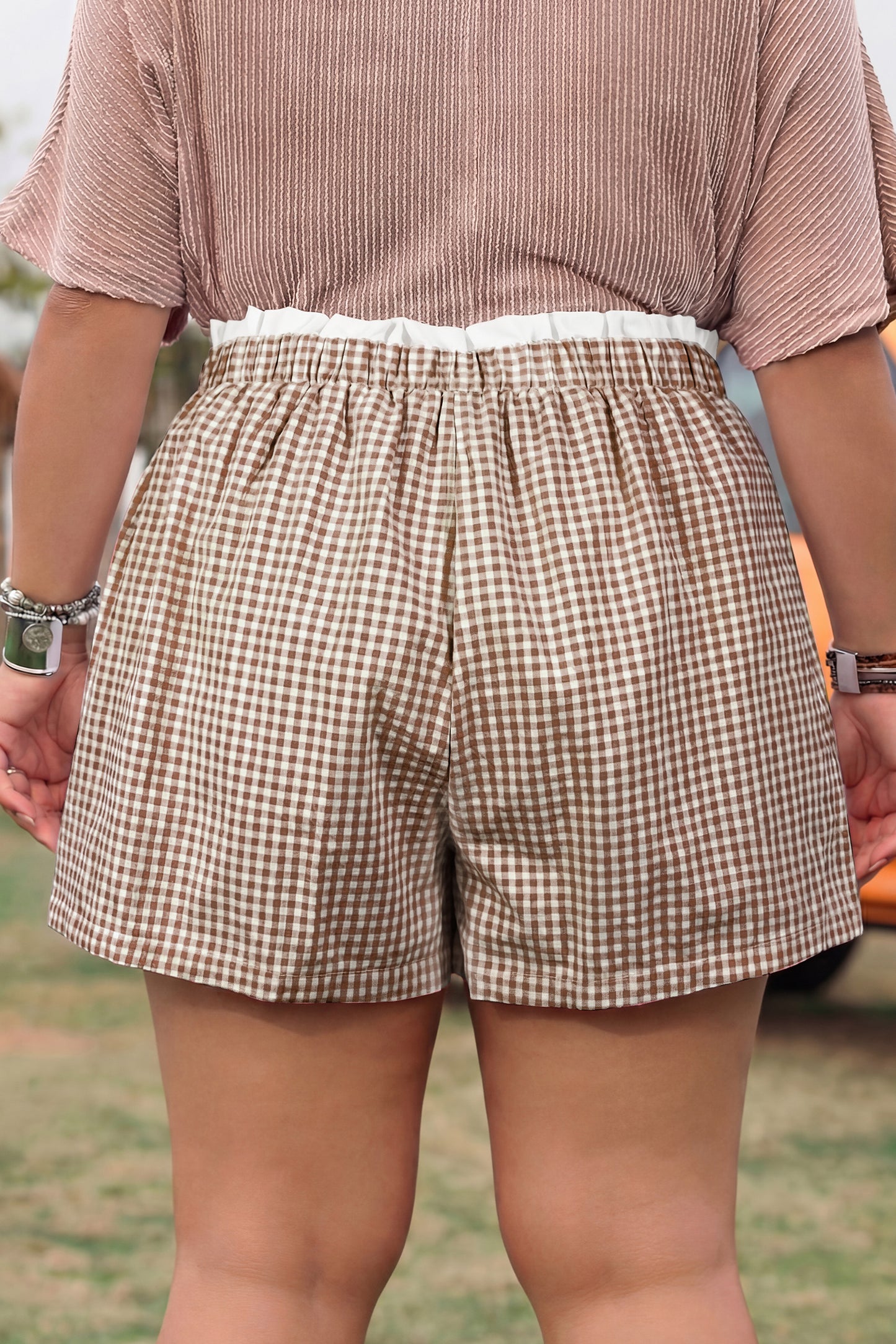 Picnic Date Gingham Shorts ( Plus Size)
