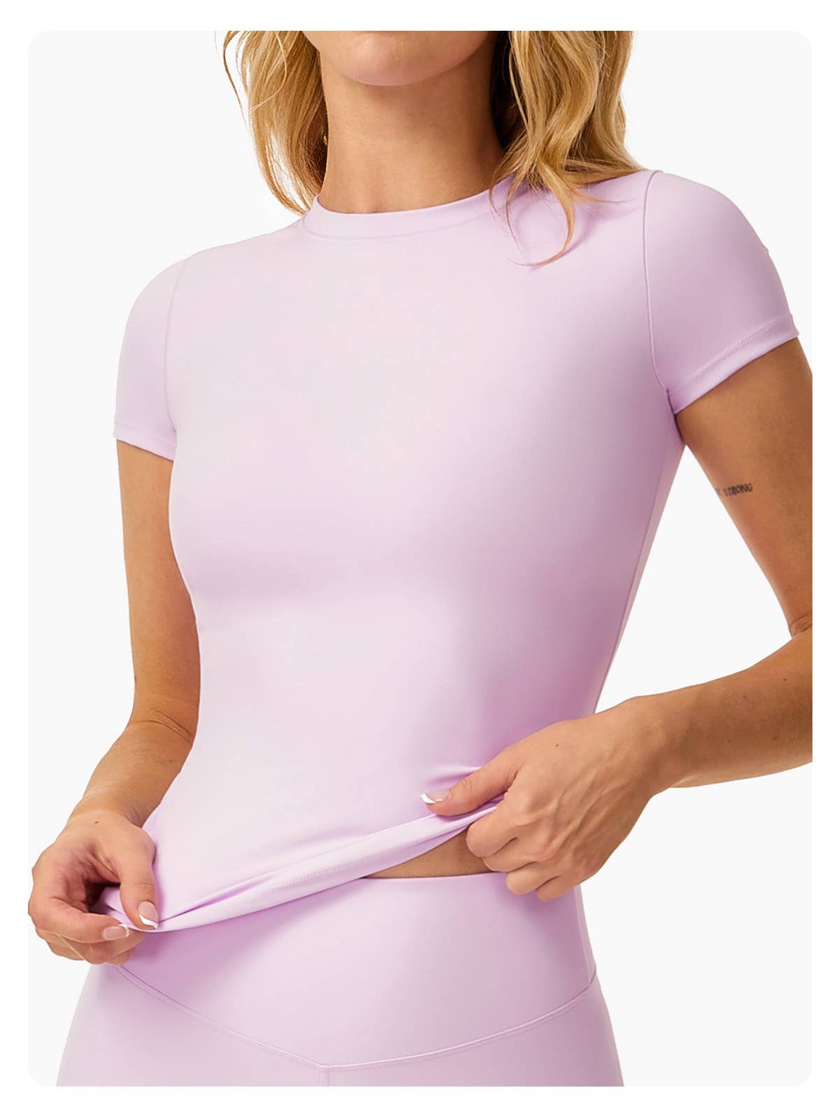 Natalie Fitted Short Sleeve Active Top: Black / M