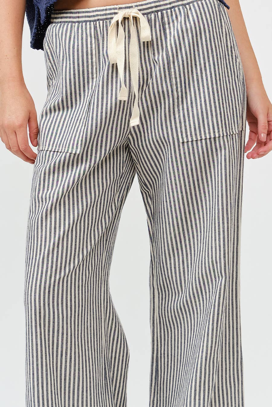 IM8867 - Striped Wide Linen Pants