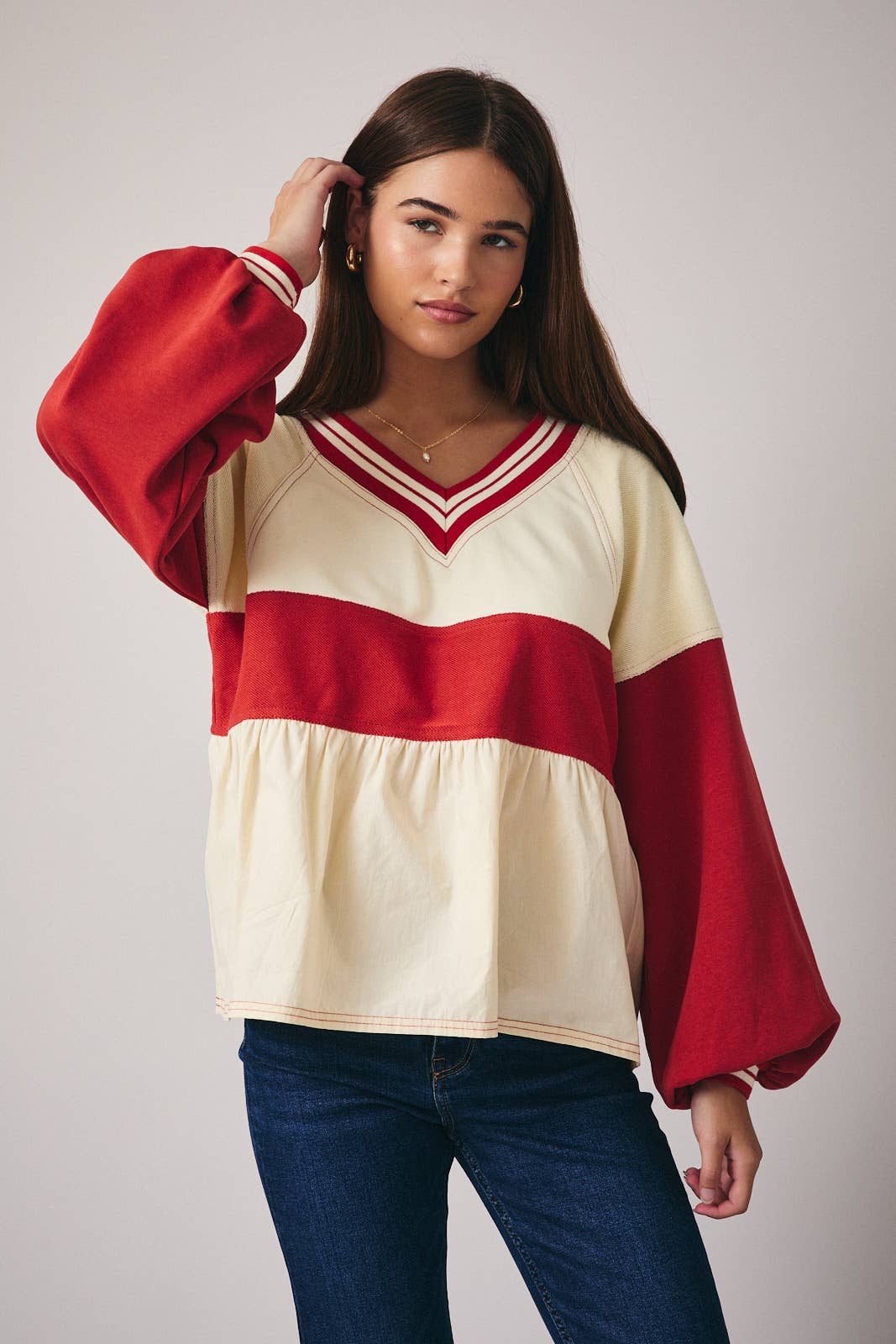 Cherry Cream BabyDoll Top