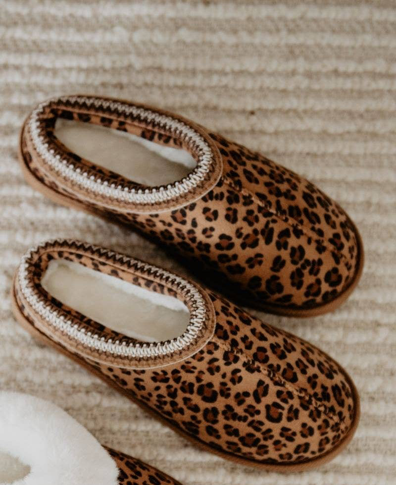 Leopard Print Embroidered Cute Slippers: Leopard / S/M