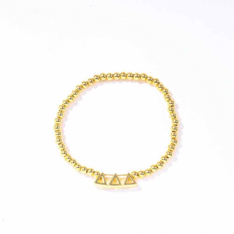 Sorority: Gold Beaded Bracelet with Greek Letters