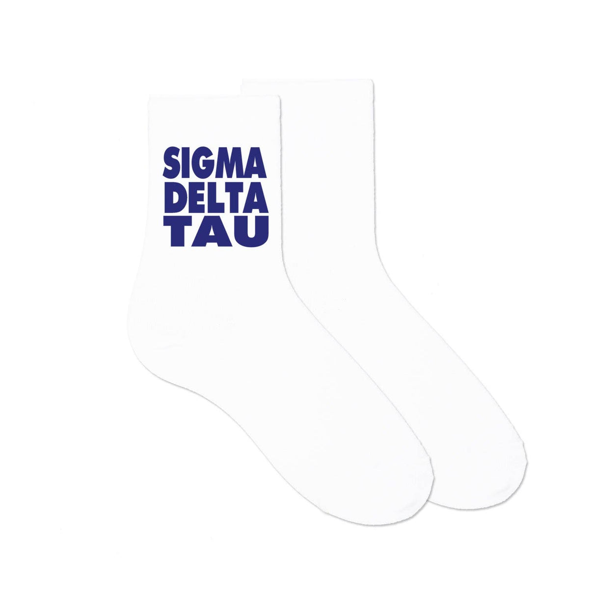 Cotton  Crew Socks Printed in Sorority Name and Color
