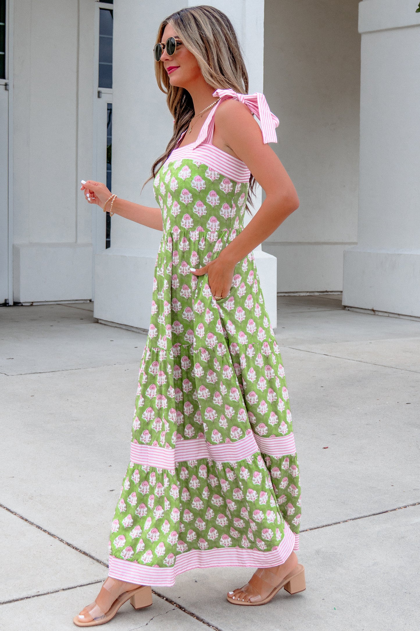 Sweet Magnolia Stripes and Floral Maxi