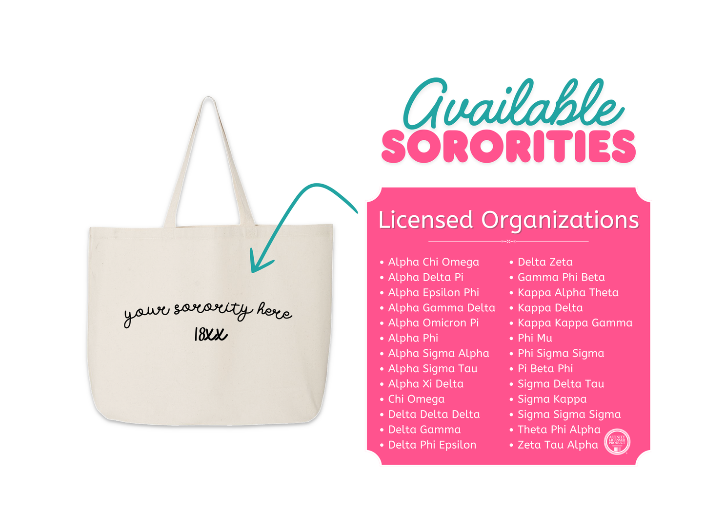 Sorority Canvas Tote Bag