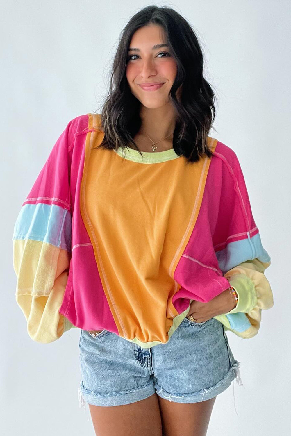 Rainbow Sherbet Oversized Top (Plus Size)
