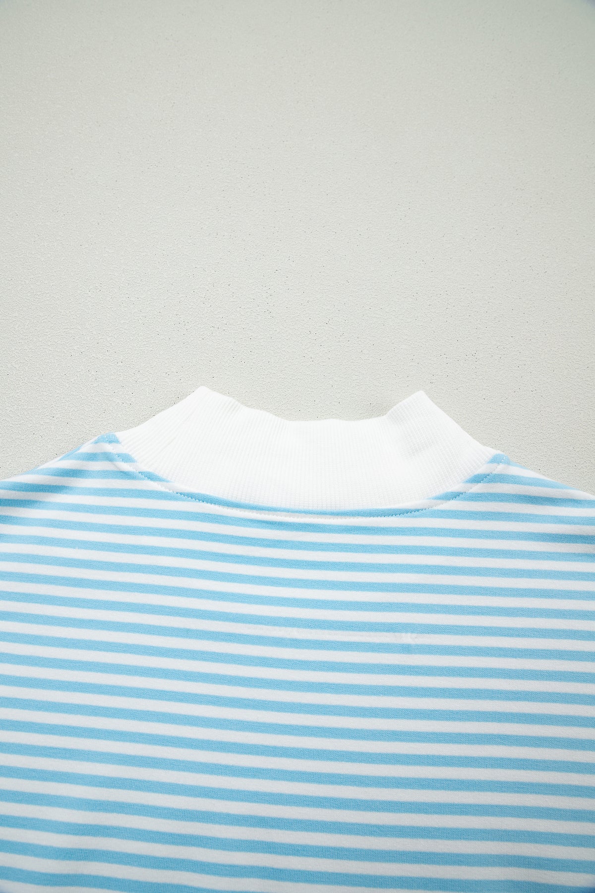 Oversize Striped Mock Neck Sweatshirt and Shorts Set