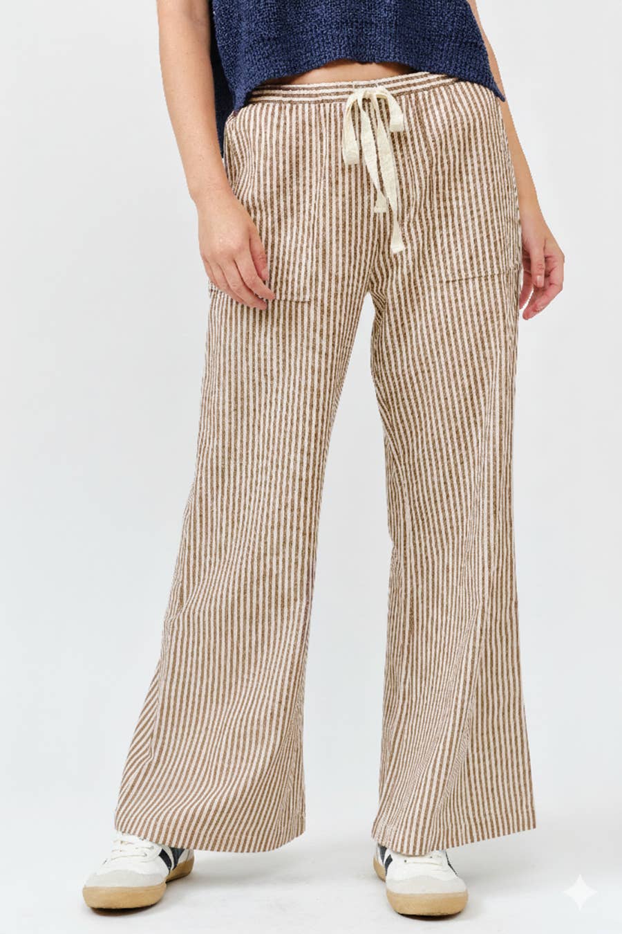 IM8867 - Striped Wide Linen Pants