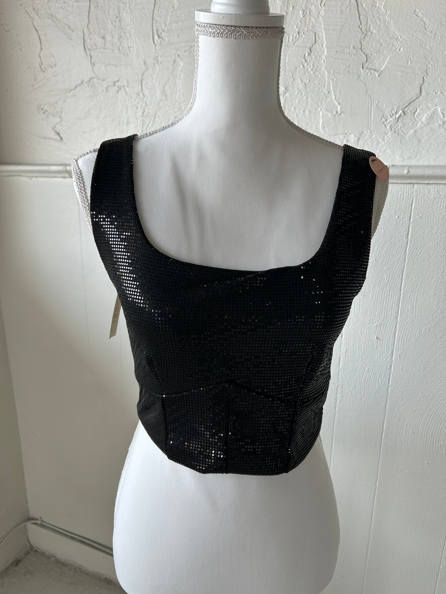 Black or Silver glitter mix top