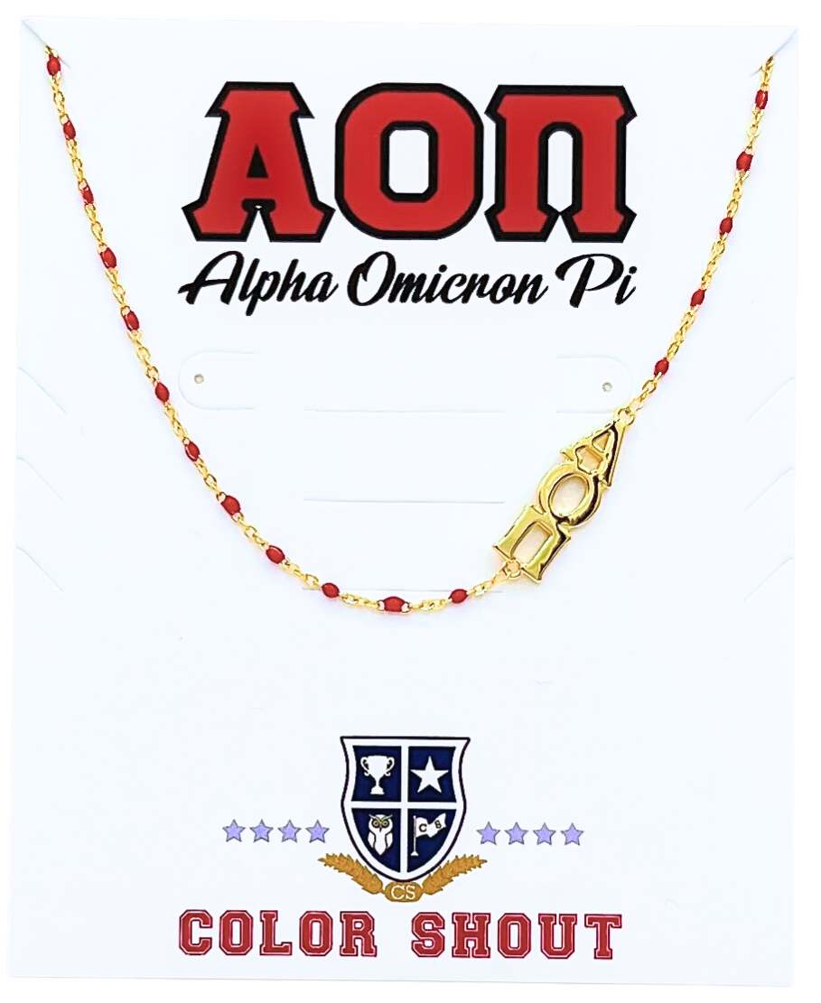 The Sorority Necklace: Side Set Greek letters