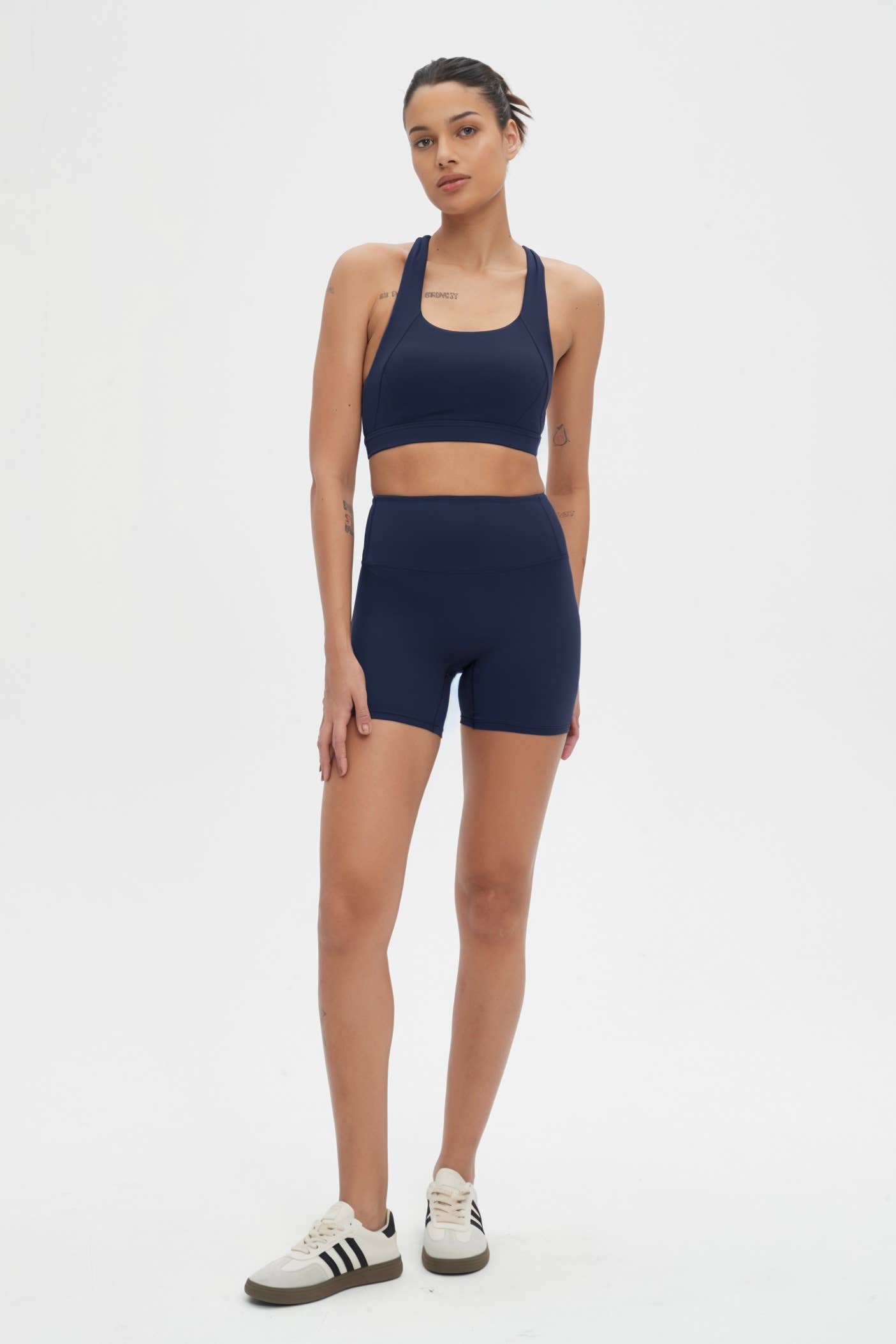 Rosalind 3-Piece Crop Jacket Workout Activewear Set: Midnight / XL