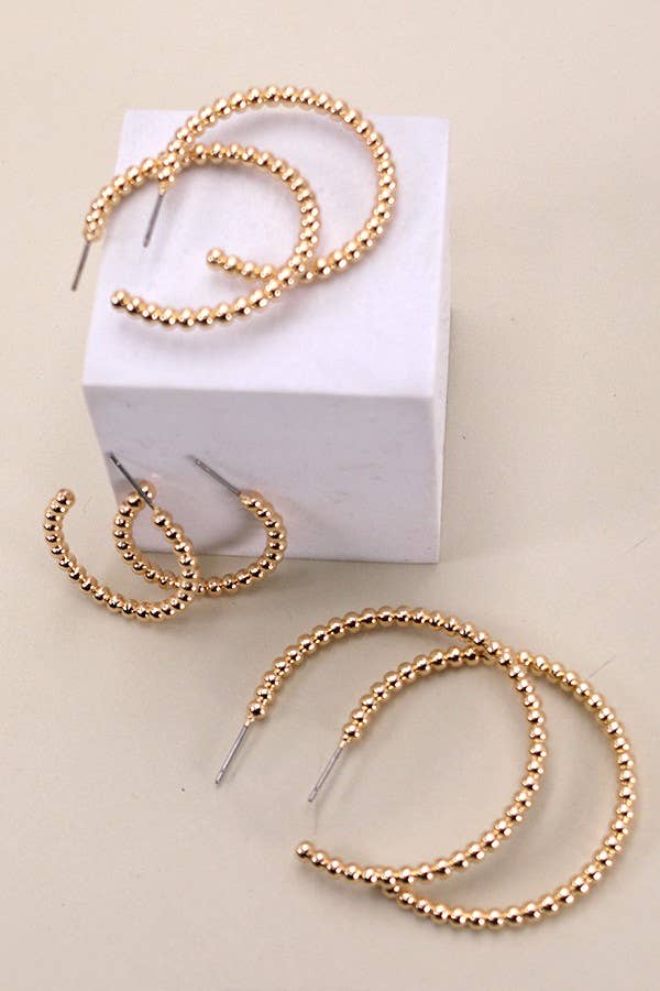 BALL HOOP TRIO IN 3 SIZE EARRINGS | 31E03964: Gold