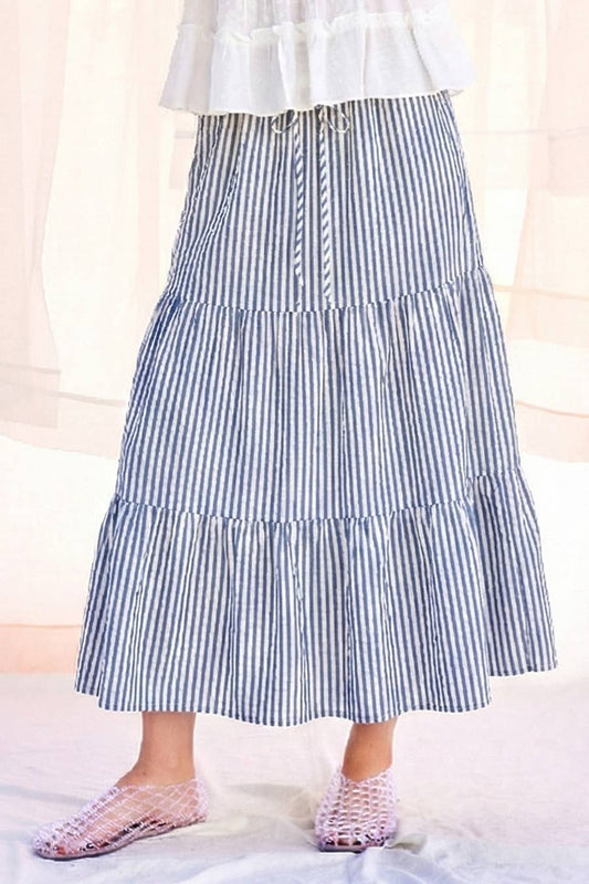 Cabana Cotton Ruffle Maxi Skirt