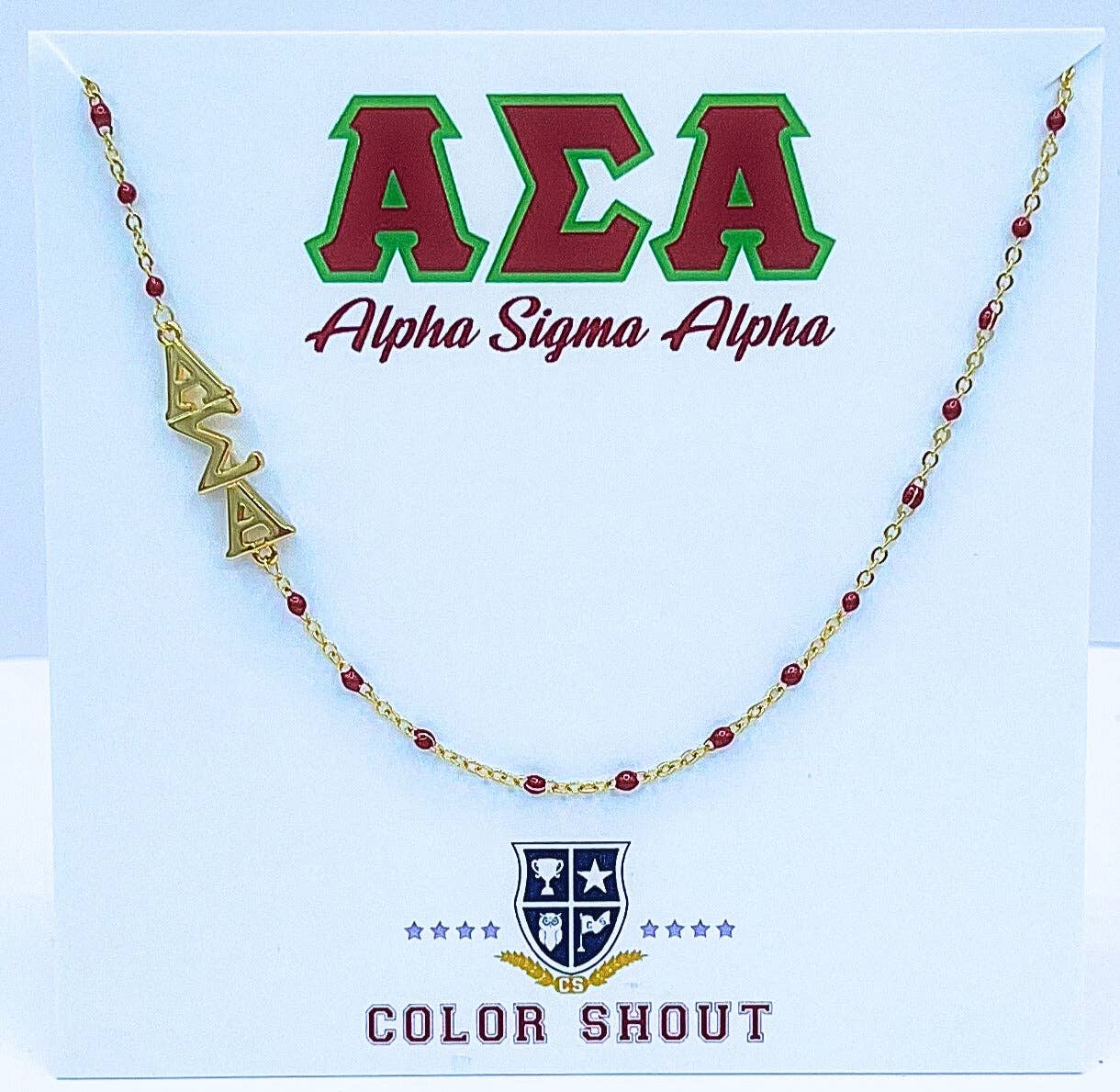 The Sorority Necklace: Side Set Greek letters