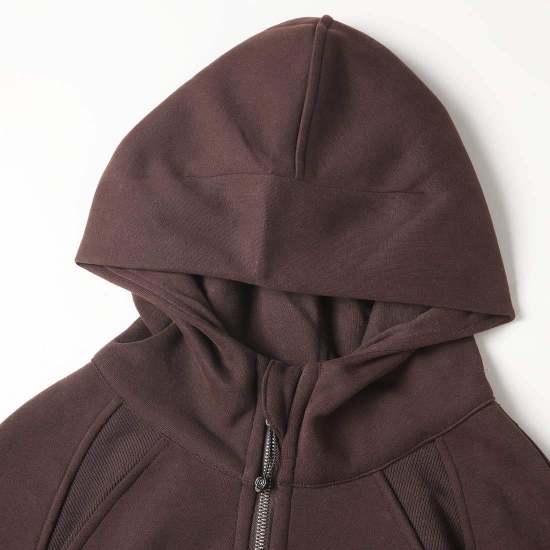 Women Fall Winter Half Zipper Sweatshirt Big Pockets Hoodie : Brown / S