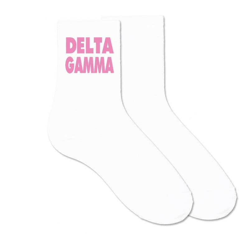 Cotton  Crew Socks Printed in Sorority Name and Color