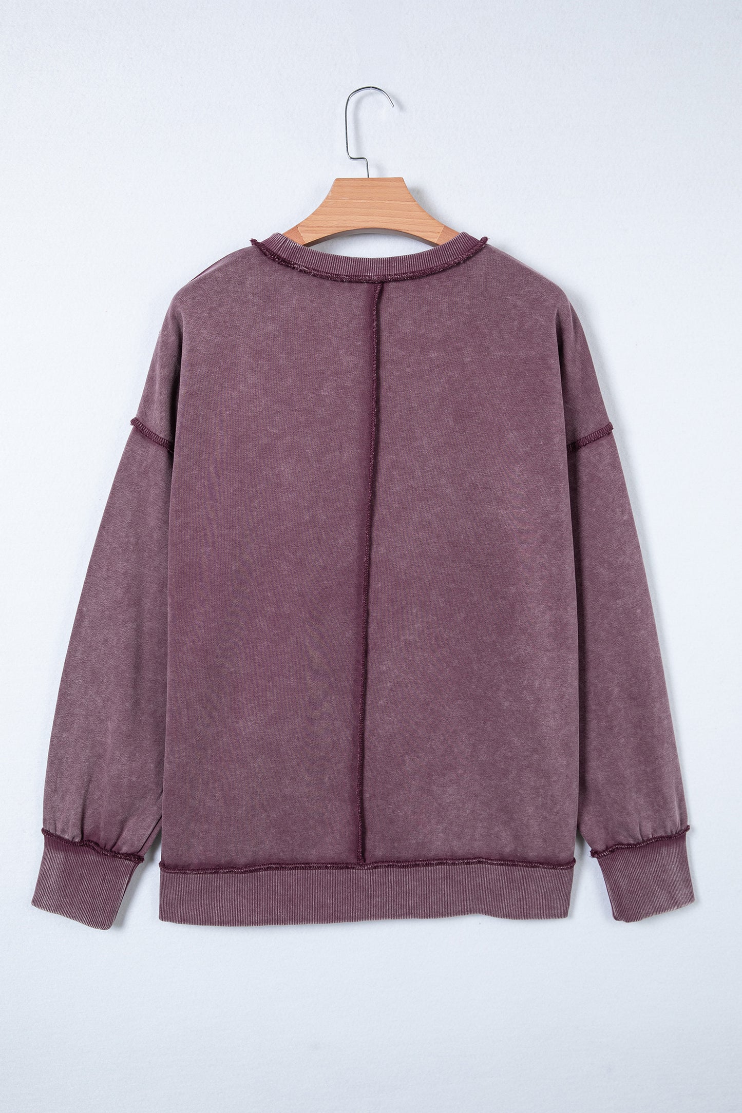 Valerian Mineral Wash Exposed Seam Side Slit Sweatshirt