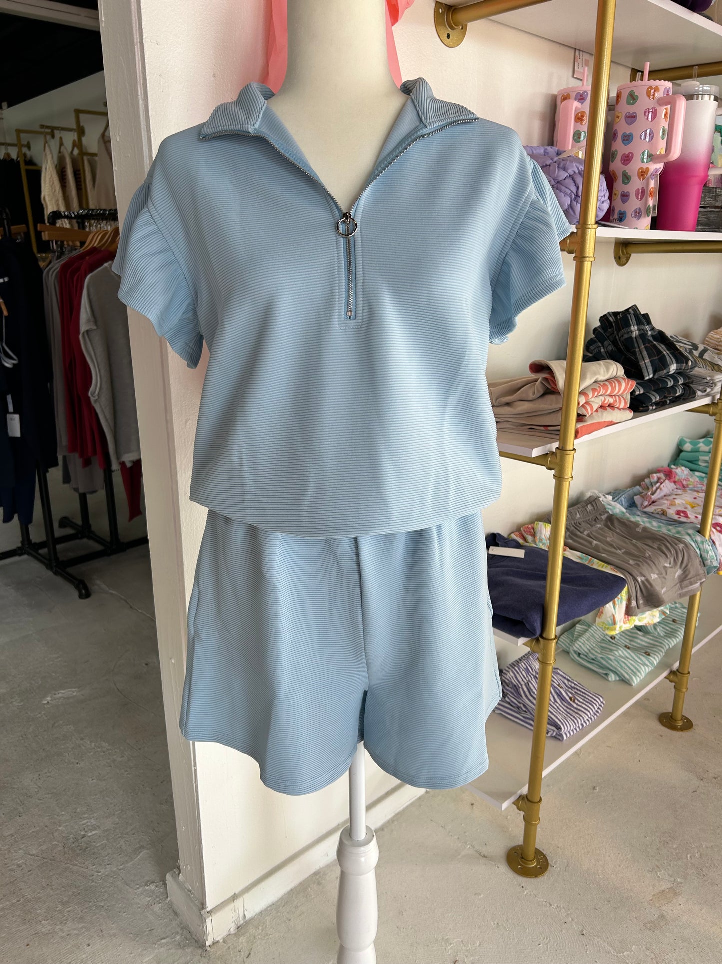 Blue ruffle set