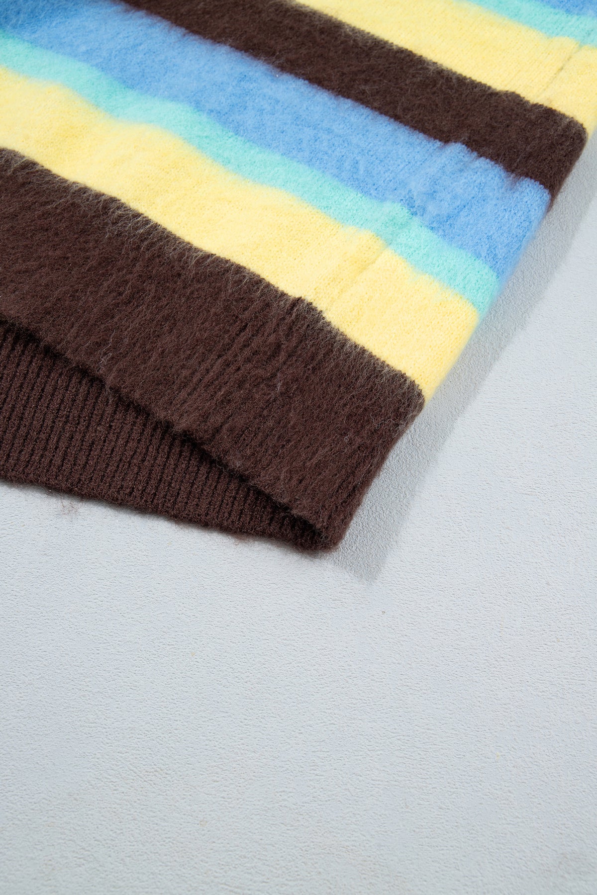Multicolour Fuzzy Striped Sweater