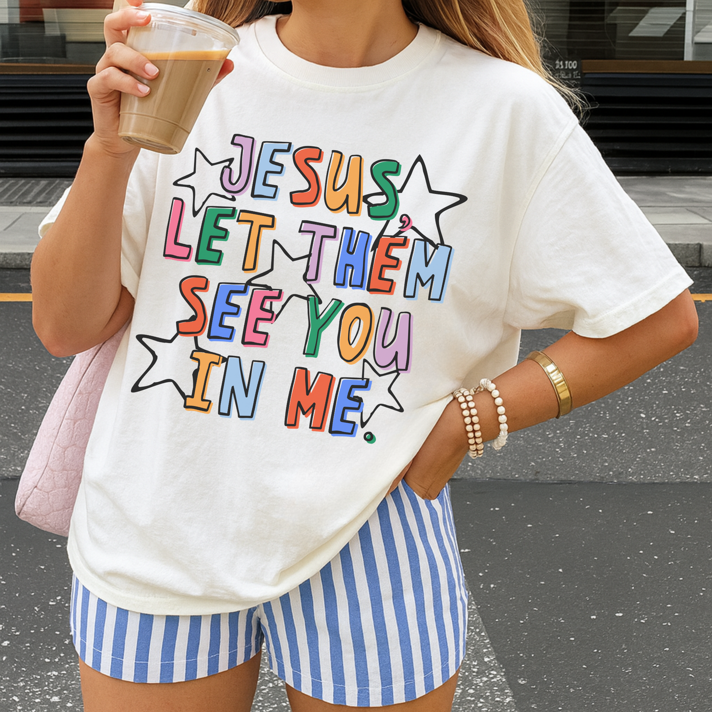Jesus Let Them See You In Me Christian Graphic Tee | Faith