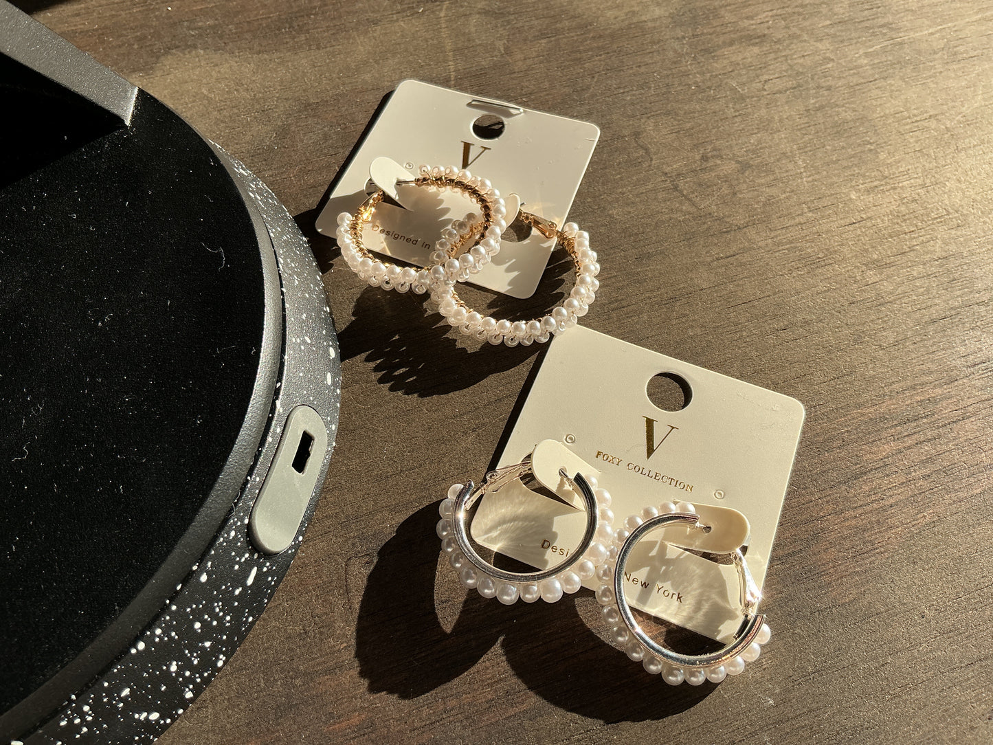 Pearl hoop earrings