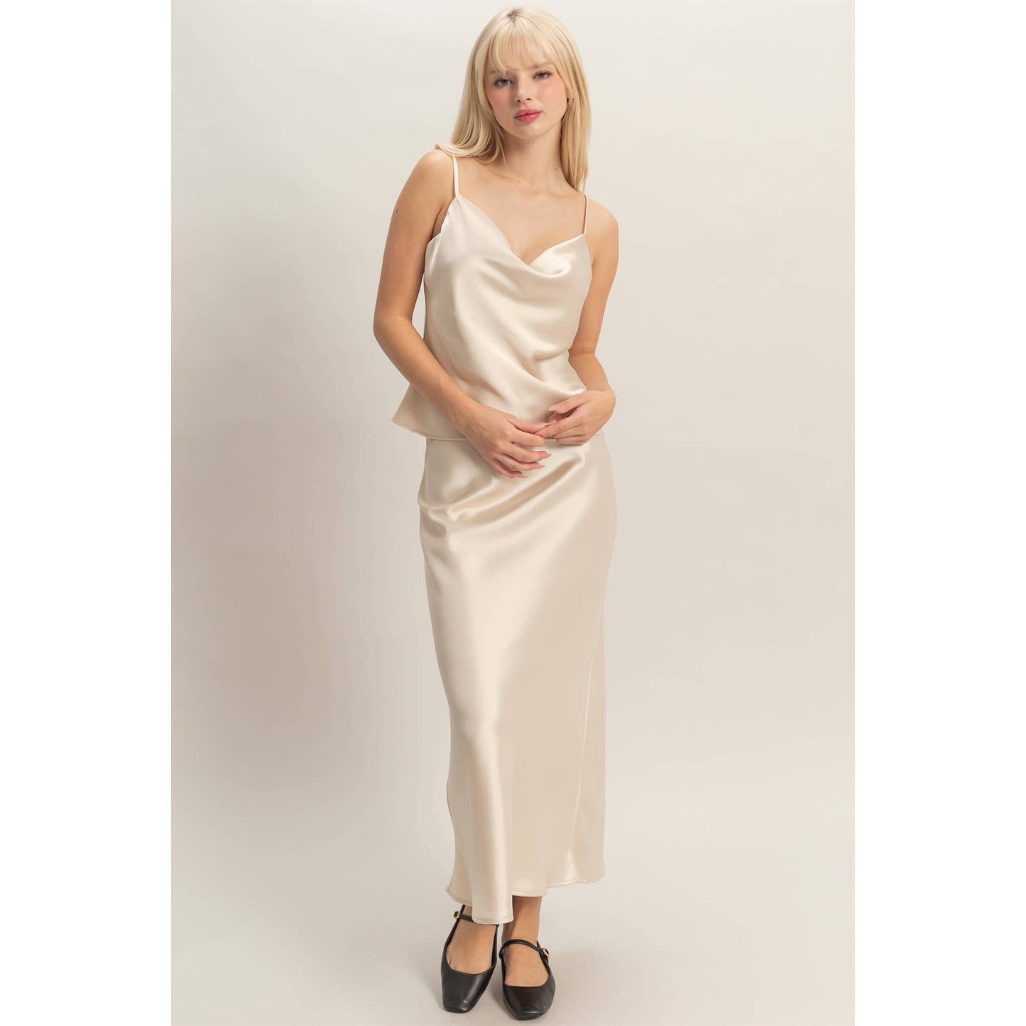 Satin Midi Skirt