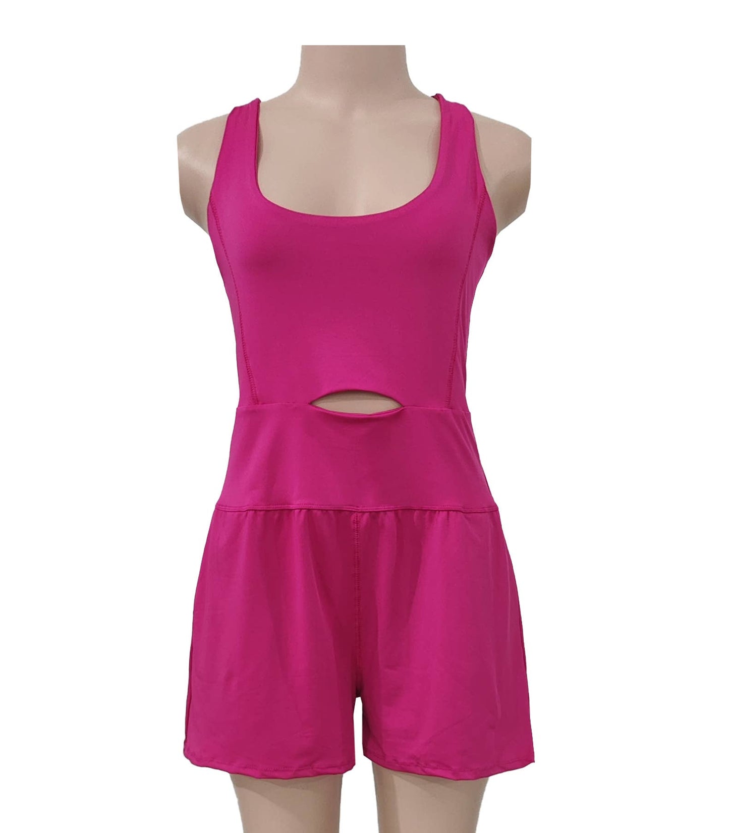 Athletic Cutout Romper: Grey / L