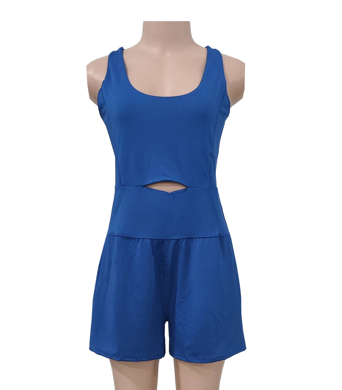 Athletic Cutout Romper: Grey / L