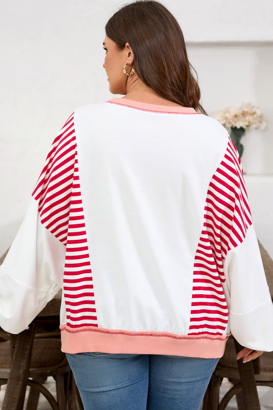 Sweetheart Stripe Pullover (Plus Size)