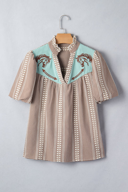 Western Belle Gingham Blouse