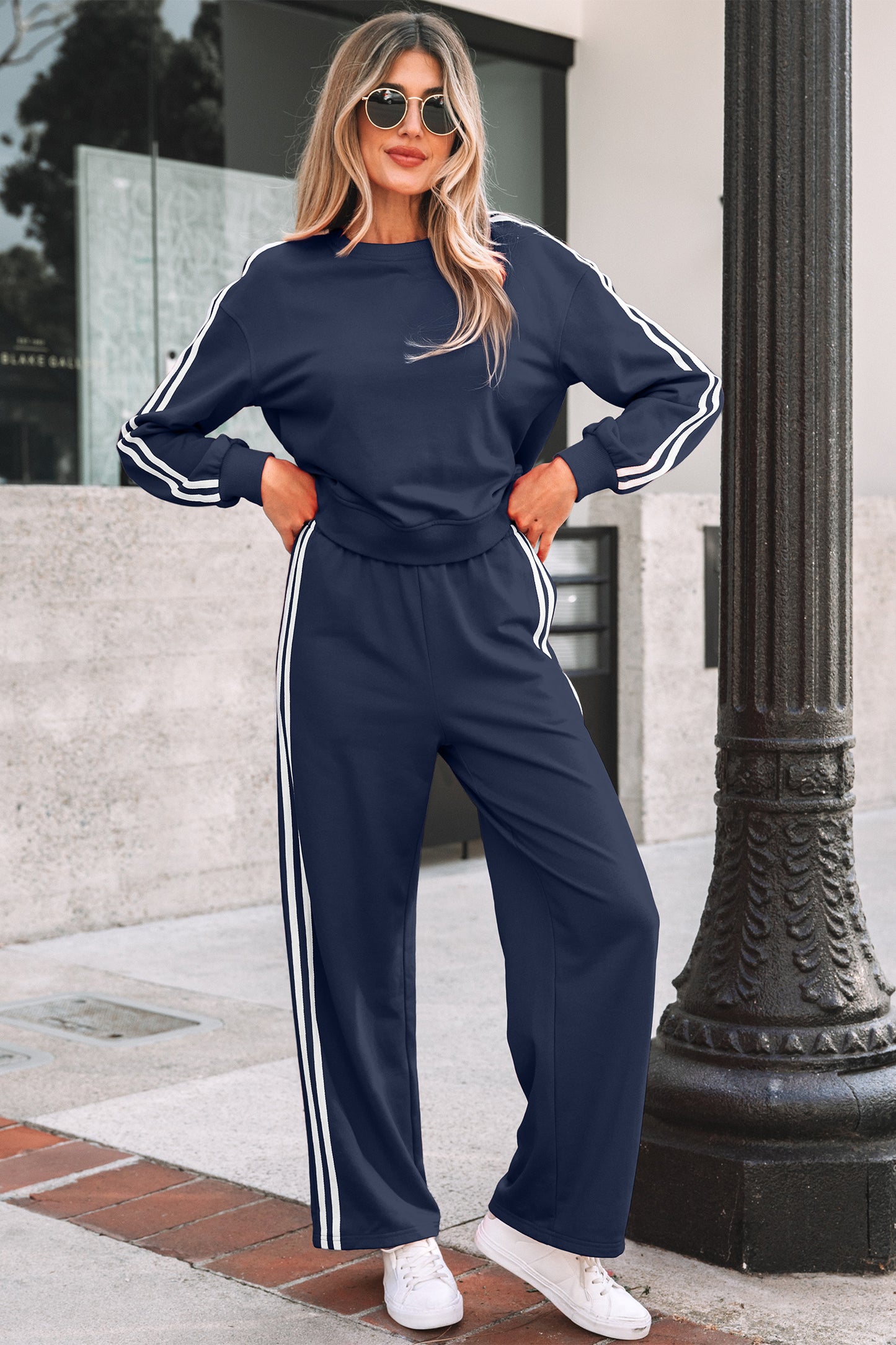 Off Duty Stripe Lounge Set