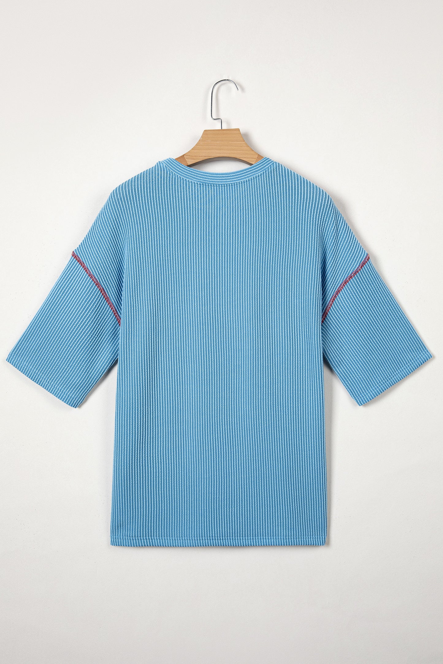 White USA Graphic Half Sleeve Loose Ribbed Top