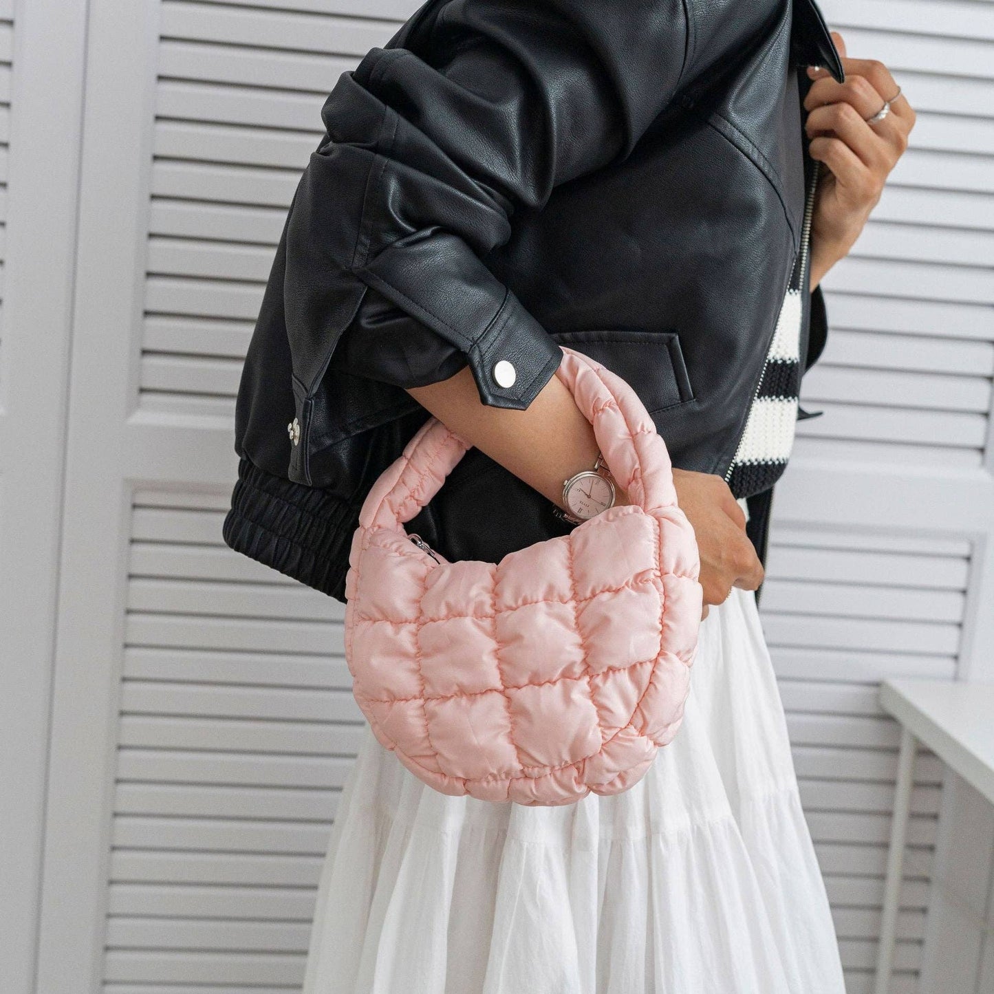 Solid Color Cloud Bag Cute Mini Handbag DP6845: Black